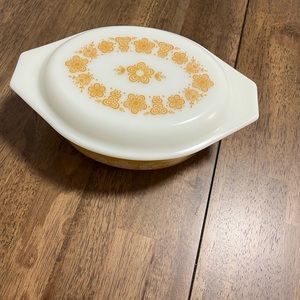 Vintage 1970’s Butterfly Gold Casserole with Lid
